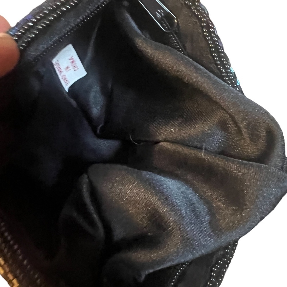 Multi Color Bugle Bead Bag Cord Strap Lined Satin… - image 8